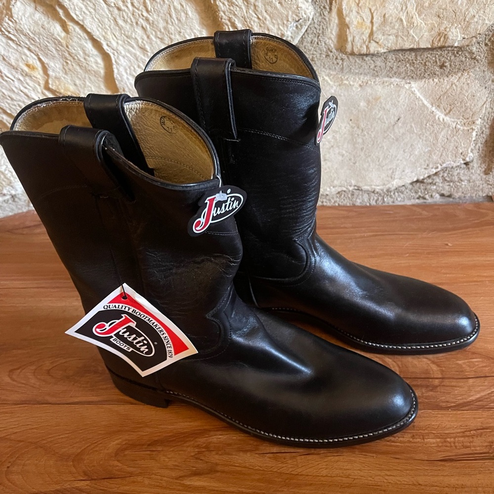 Justin Boots Men's Black Leather Boots
